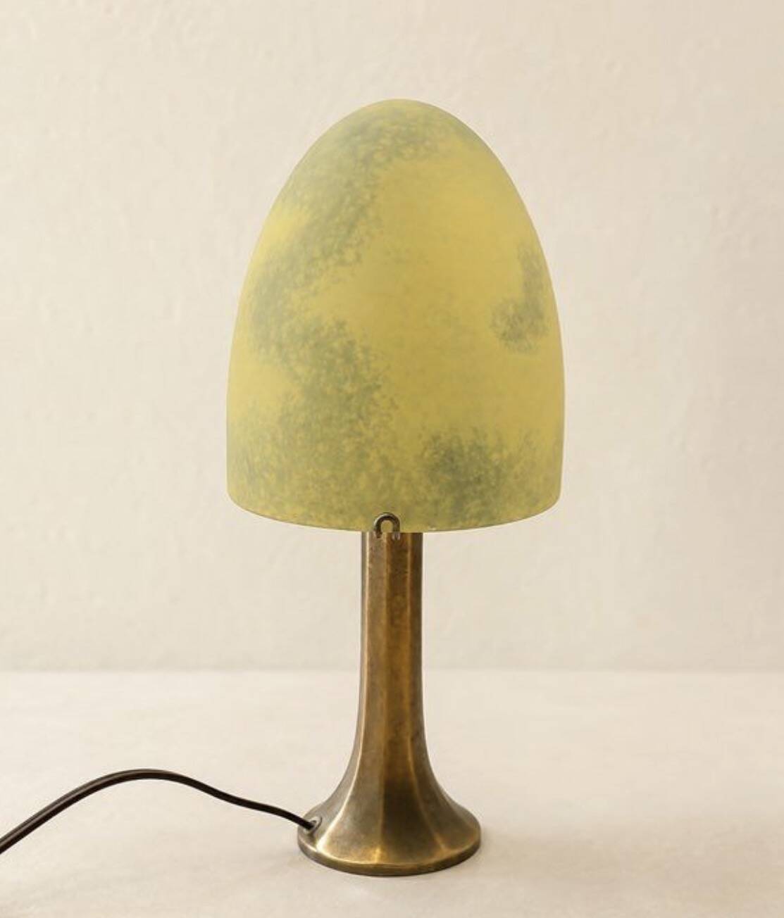 Lampe champignon vintage - pâte de verre