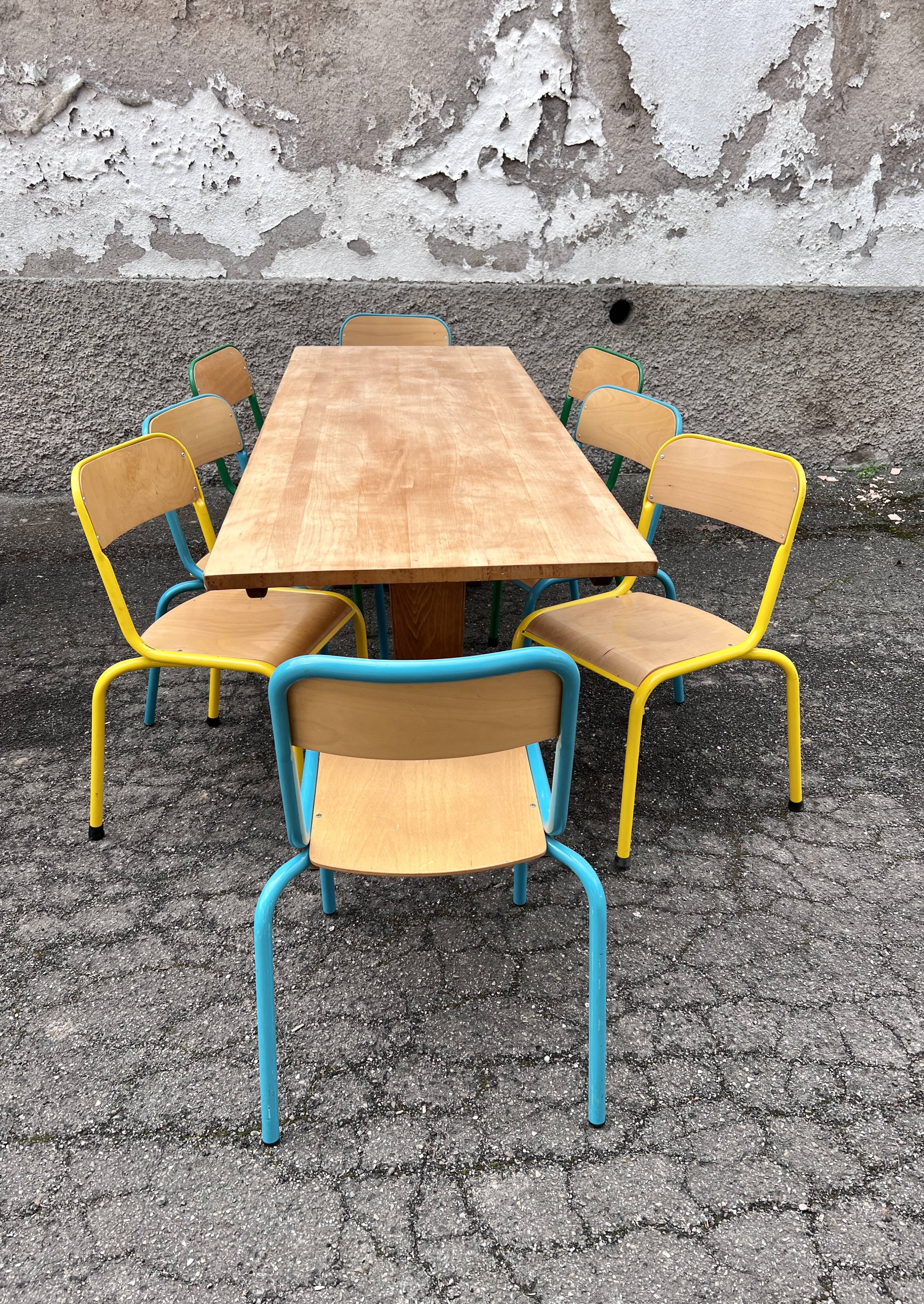 Trio de table bistrot vintage pliante 1950
