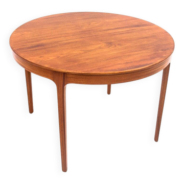 Table basse, design danois, signée AJ Iversen, années 1960. Après restauration.