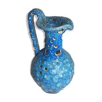 Pichet en céramique bleu