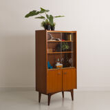 Teak sideboard consisting of a showcase with shelves and a double door