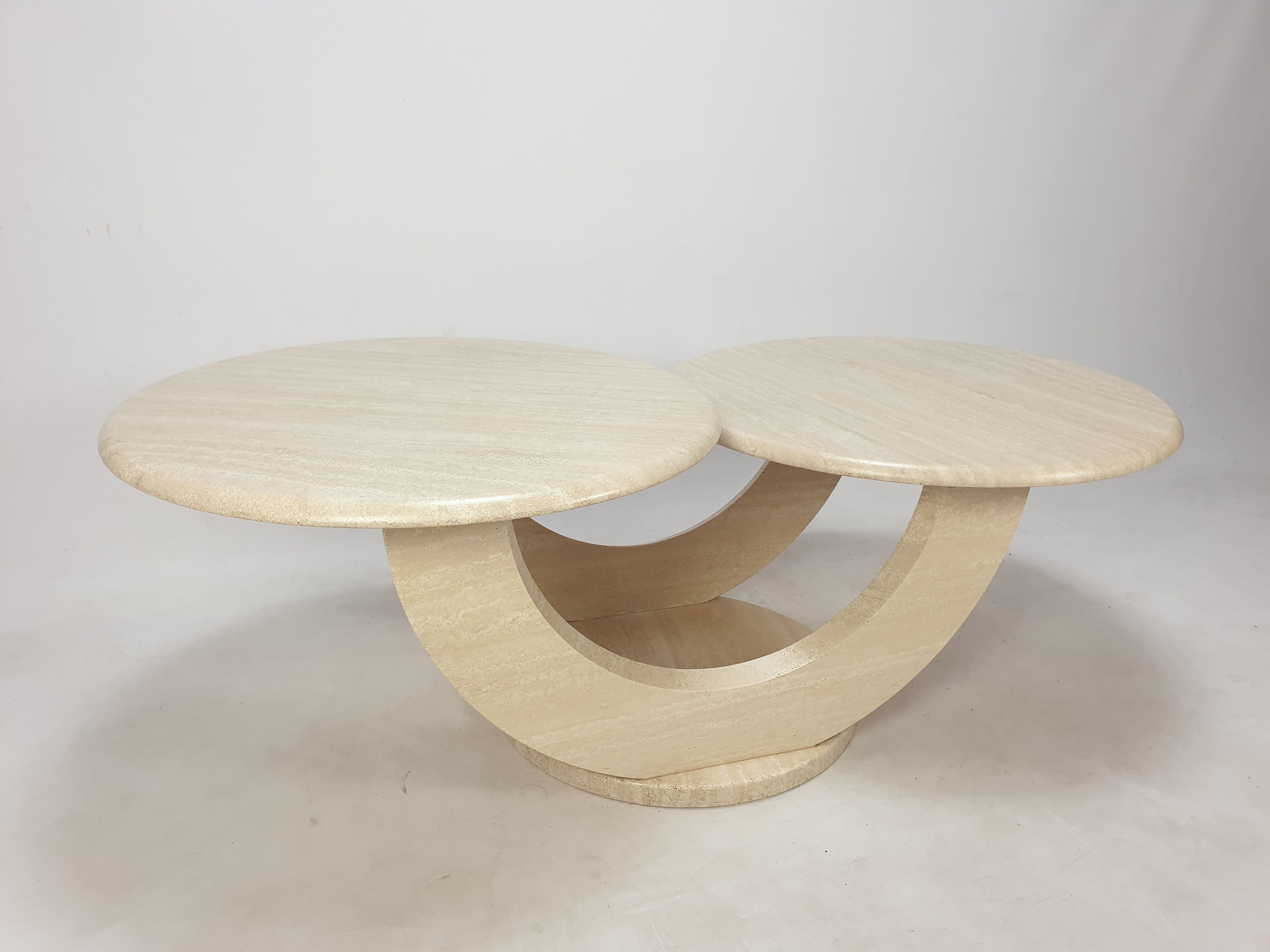 Italian travertine coffee table, 1980s