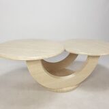 Italian travertine coffee table, 1980s