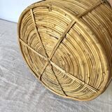 Rattan and brass basket 34 cm