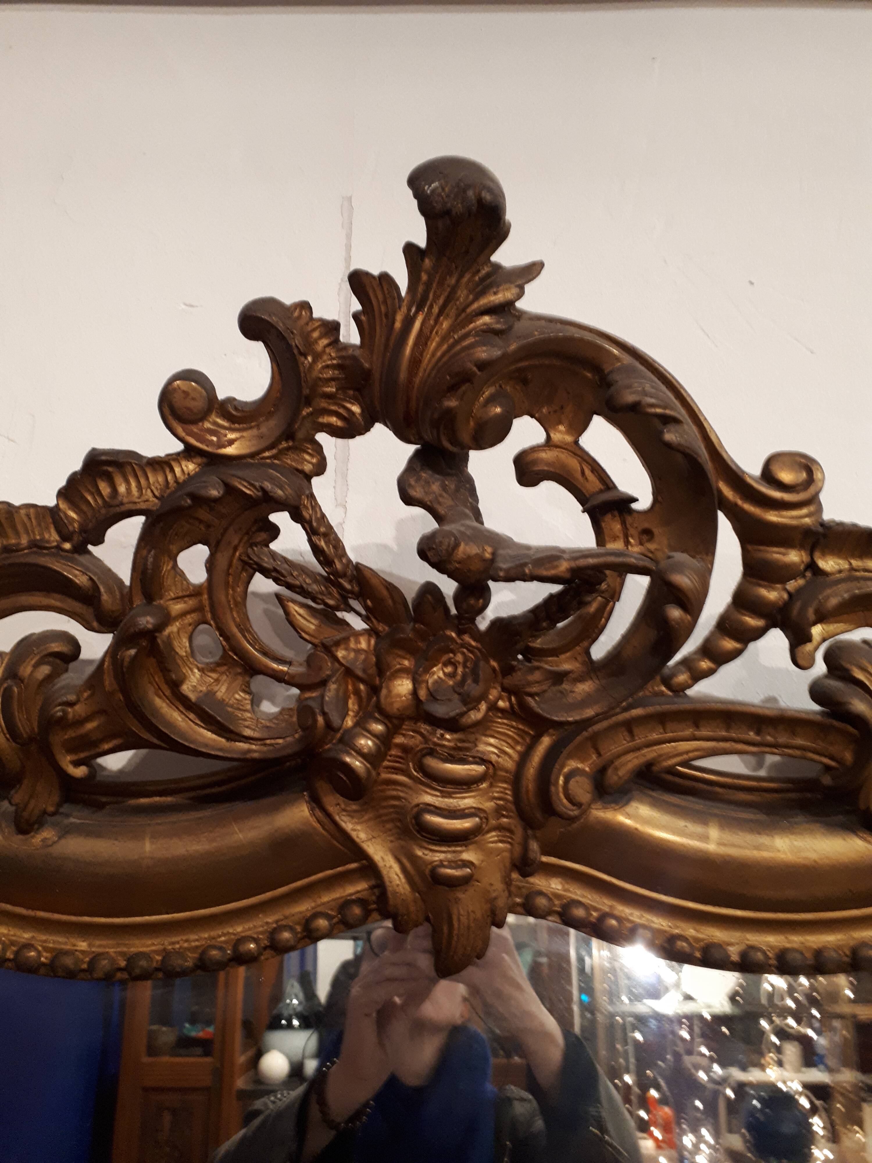 large mirror gilded fireplace eighteenth style