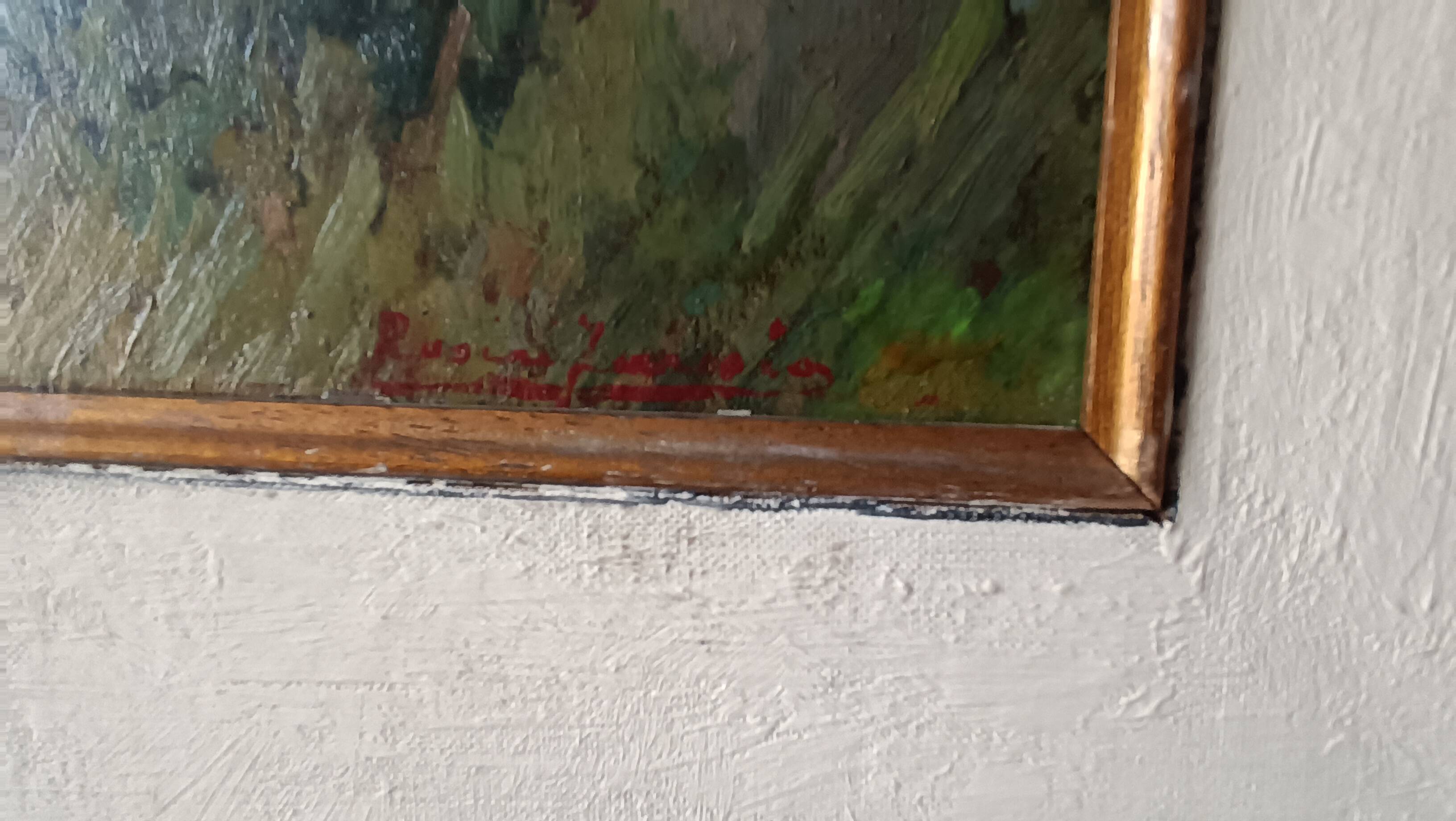 Peinture de paysage Arnaccio Pise années 1950 Ferruccio Rosini (Livourne 1932-2021)