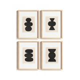 Collection of 4 black abstract paintings signed Eawy.