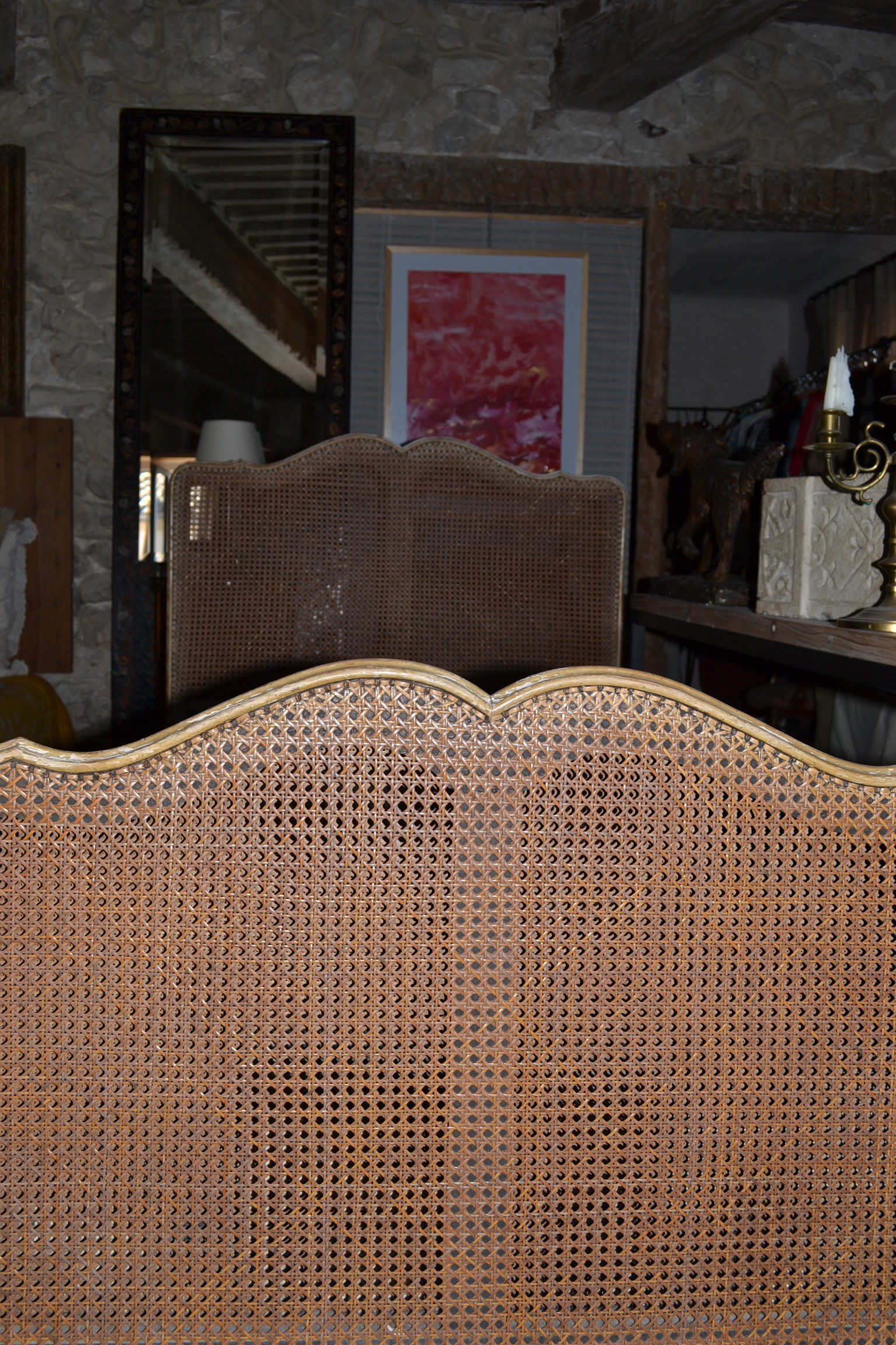 Beds caned in pair, end 19th century, circa 1890