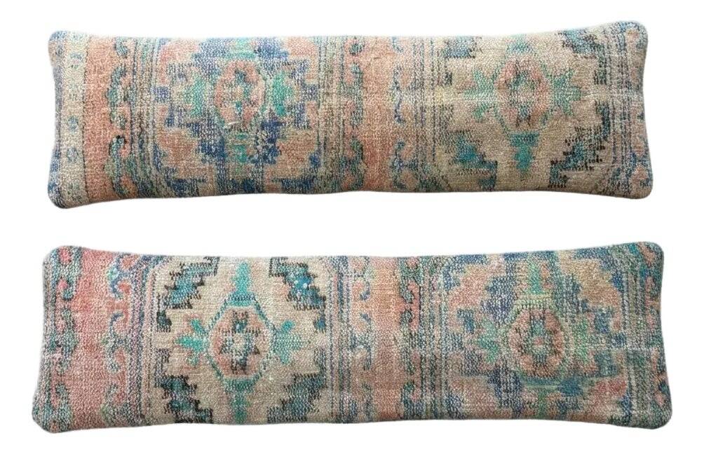 Set of 2 vintage Turkish cushion covers 36x119 cm