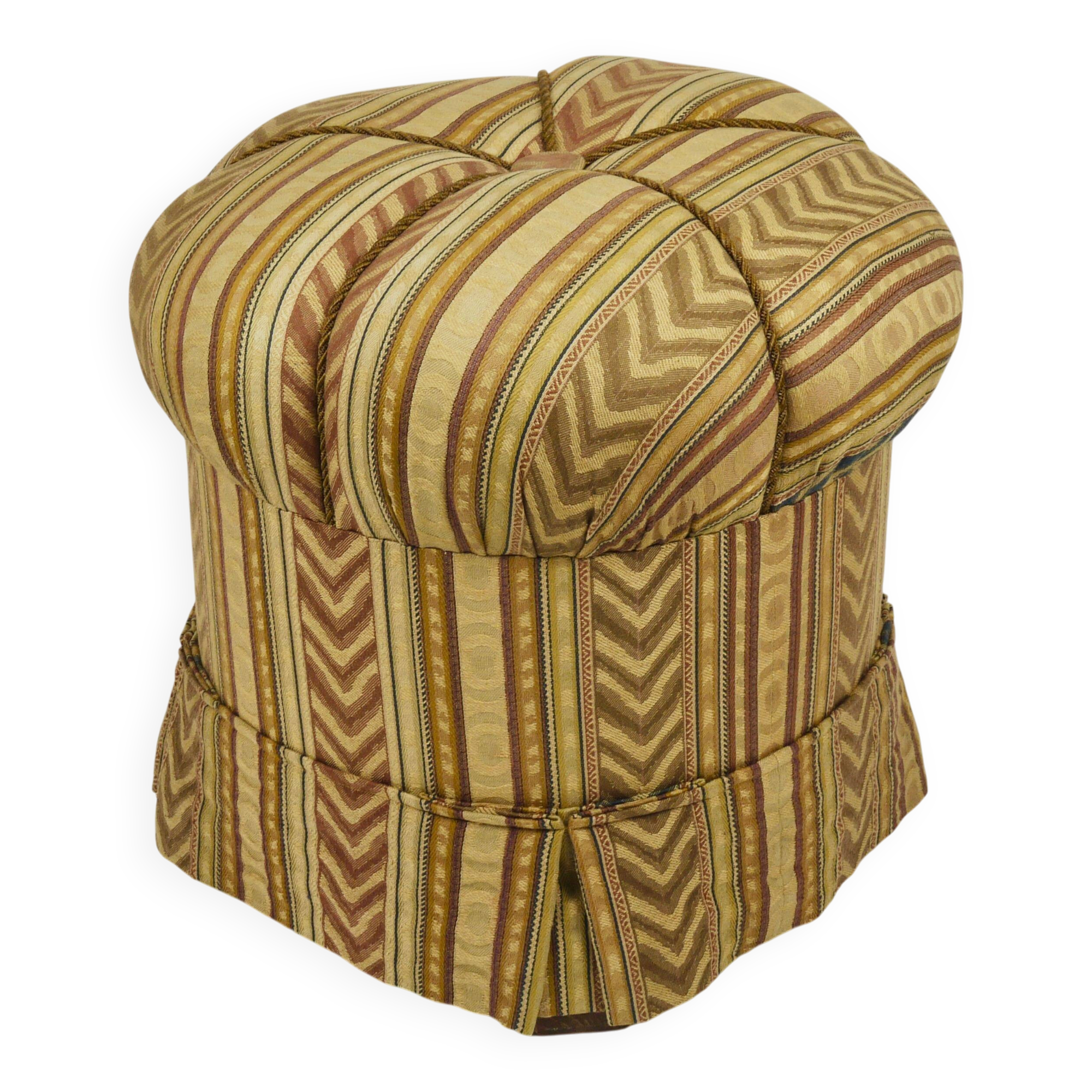 Art Deco Stool Friedrich Otto Schmidt, Pouf, Original Condition, Vienna, 1920s