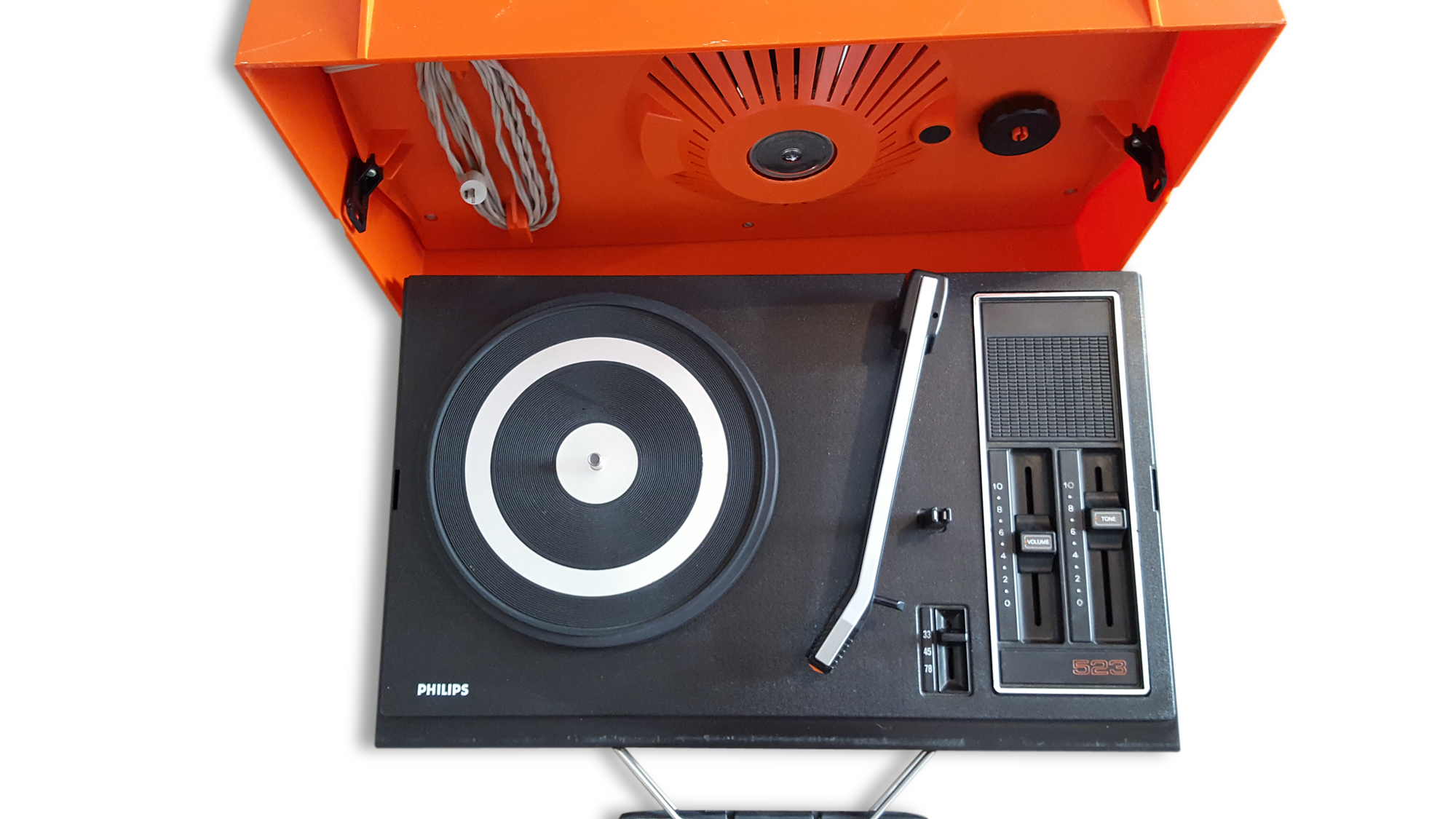 Tourne disque vintage "523" de Philips des années 70