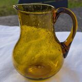 Hand-blown glass pitcher