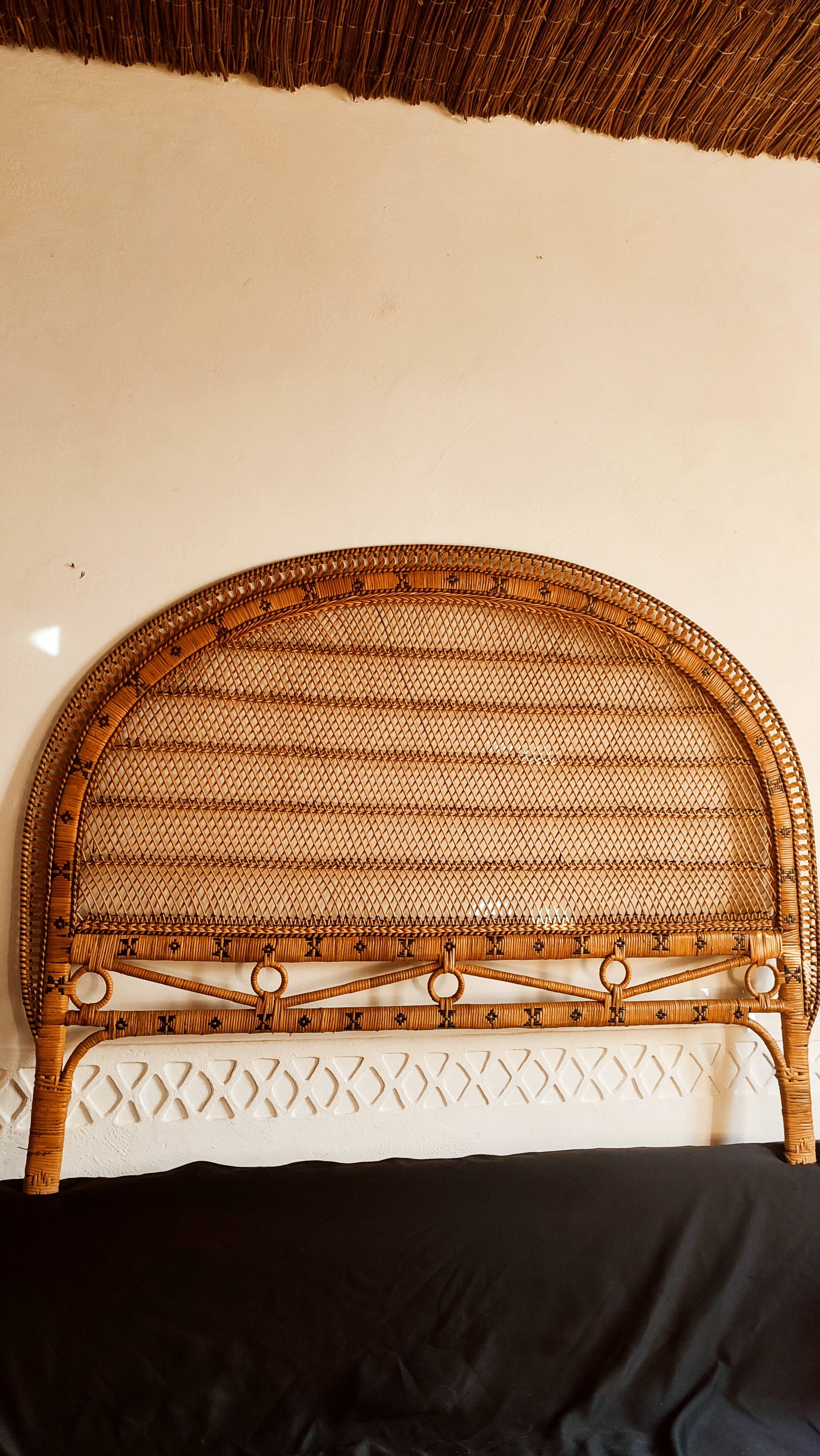 Vintage rattan headboard