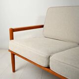 Scandinavian solid oak three-seater sofa, 1950s/60s