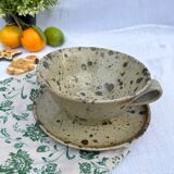 Pyrite stoneware cup and saucer set