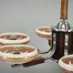 Large Art Deco Chrome, Wood and Glass Six-Light Chandelier, 1930s