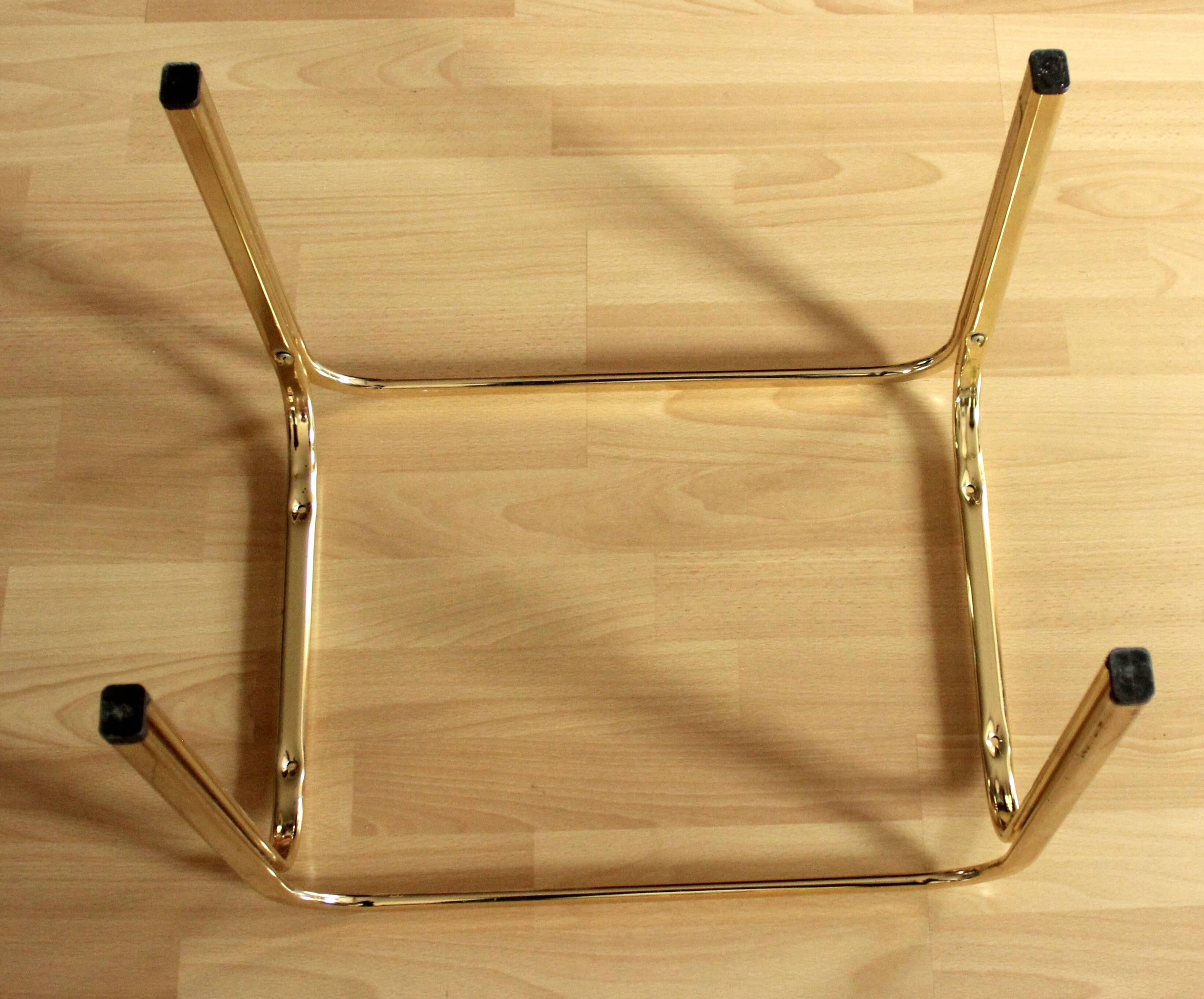 Brass side table with smoked glass plate - Vintage