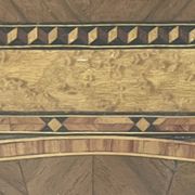 Grand plateau vintage,  marqueterie de bois sous verre