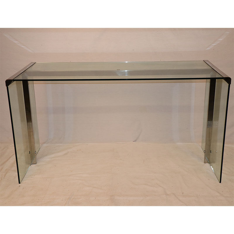 Gallotti and Radice design desk in glass and chrome 1970