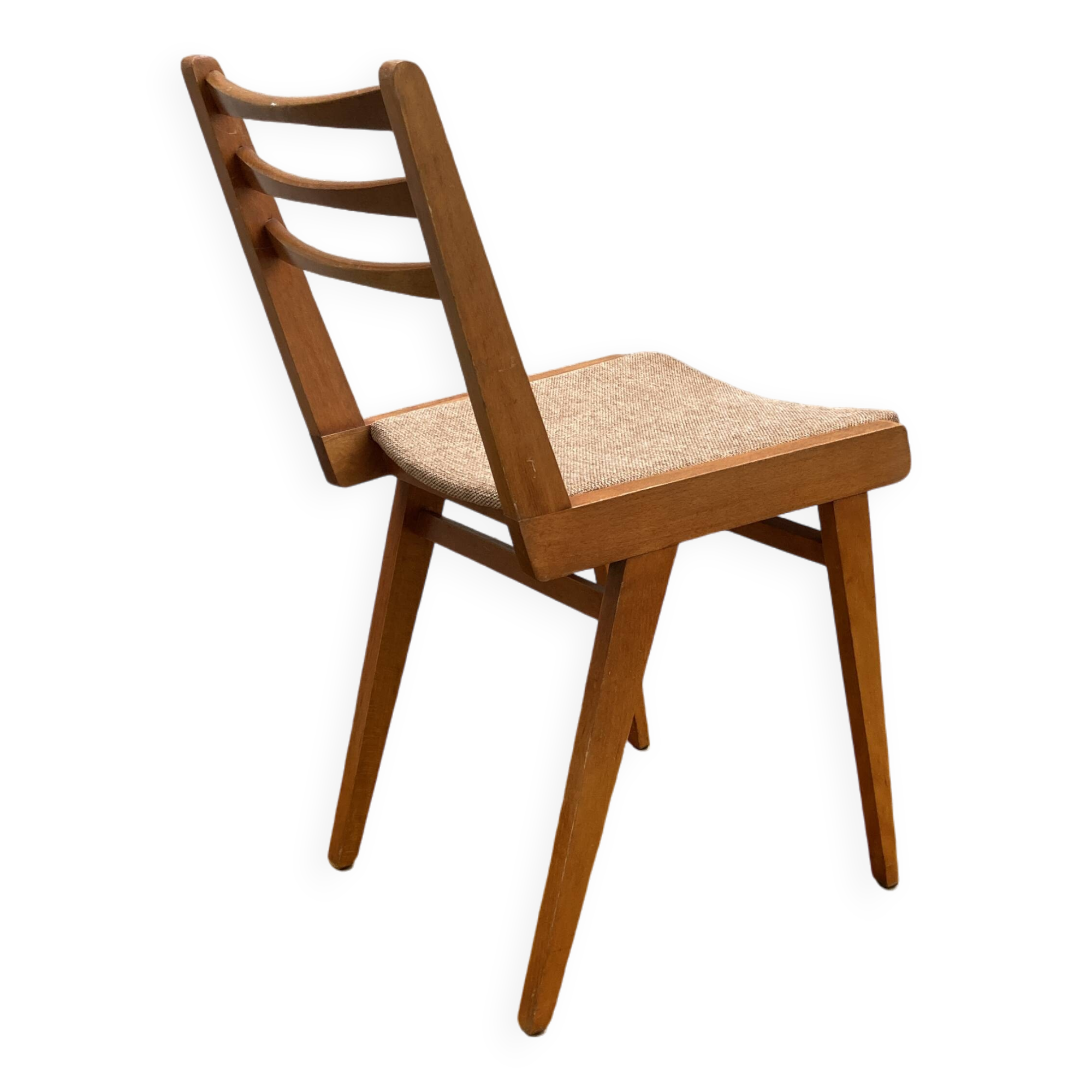 50s chair - Rust fabric & compass legs