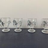Set of 4 glass hens