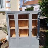 Art Deco 3-door glass bookcase