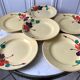Lot de 6 assiettes plates Digoin Sarreguemines modèle "Ginette" années 30-40