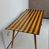 Table low Italian 1950, on the walnut and Sycamore