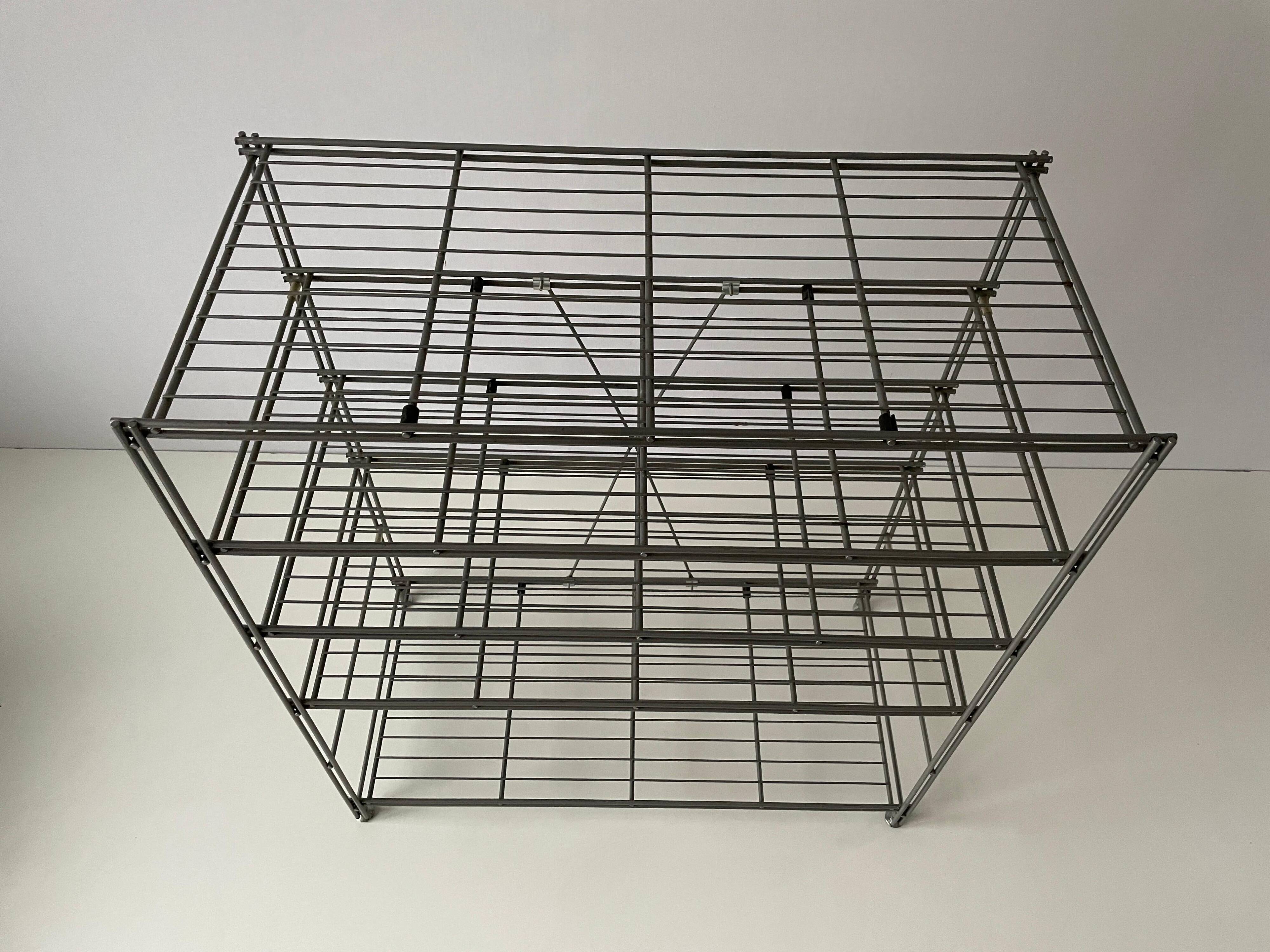 Free-standing industrial shelf with a metal structure, 4 shelves, 1960s, Germany.