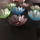 7 glass cups in the shape of flowers