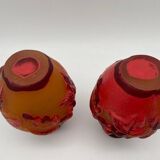 Paire de vases Tip Emile Gallé, pate de verre