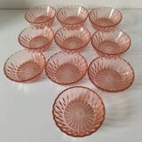 Orange pressed glass cups