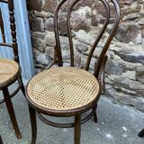 Set of 6 Thonet Fischel restaurant bistro chairs mismatch curved wood
