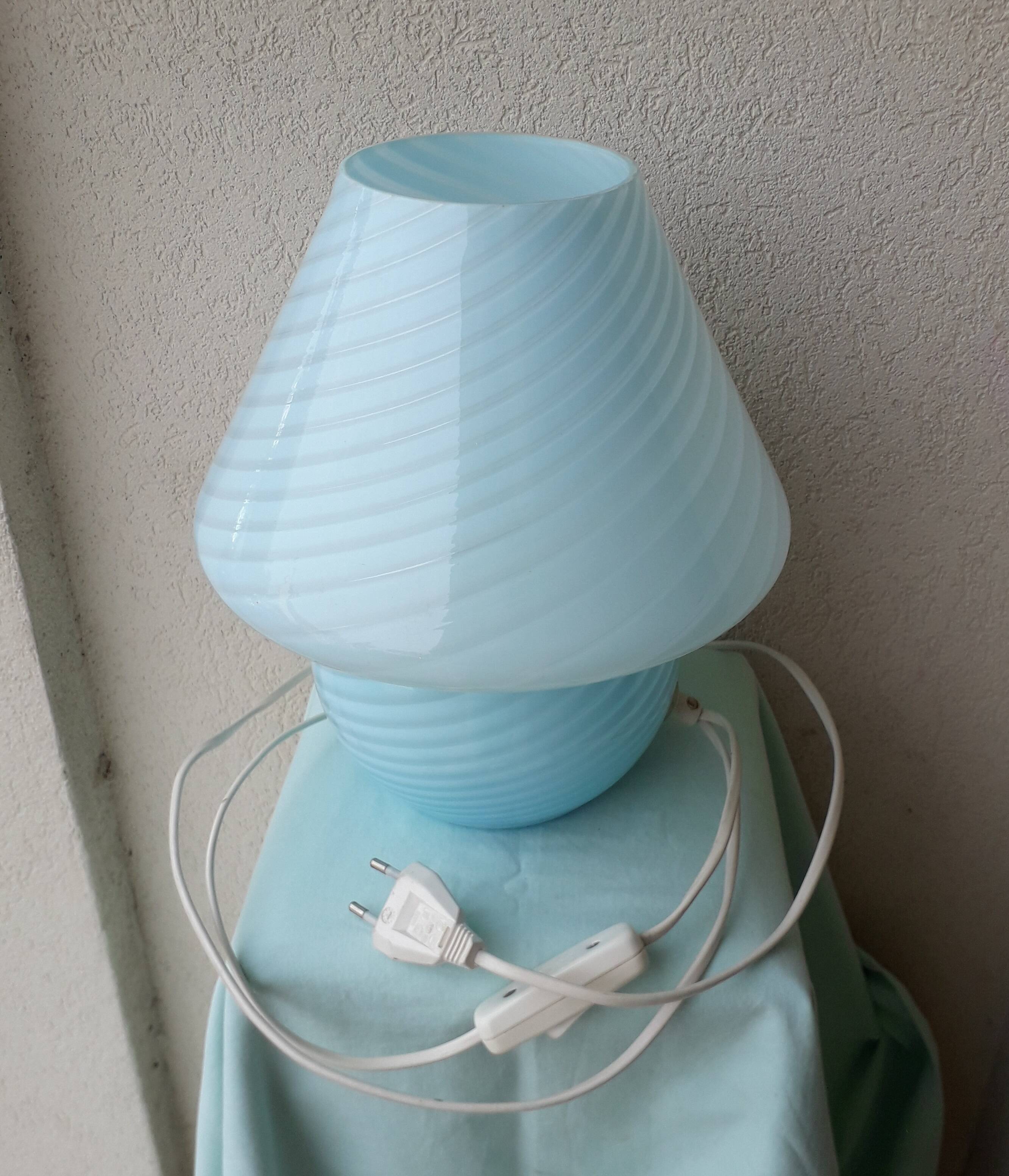 Blue mushroom lamp Murano glass