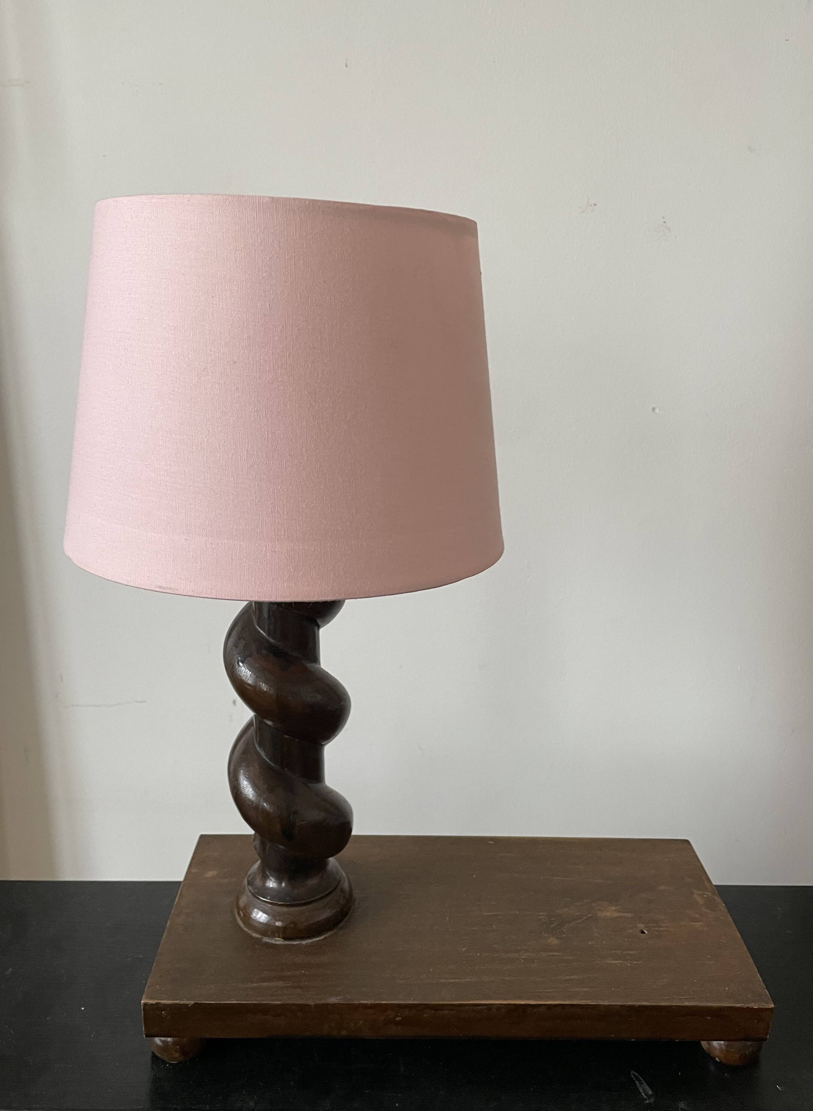 Old wooden table lamp