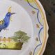 Quimper plate signed with rooster decoration in yellow enamelled ceramic old