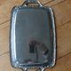 Vintage rectangular silver-plated tray - Engraved pattern
