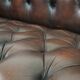 Dark-flamed english chesterfield 2.5-seater sofa/button seat