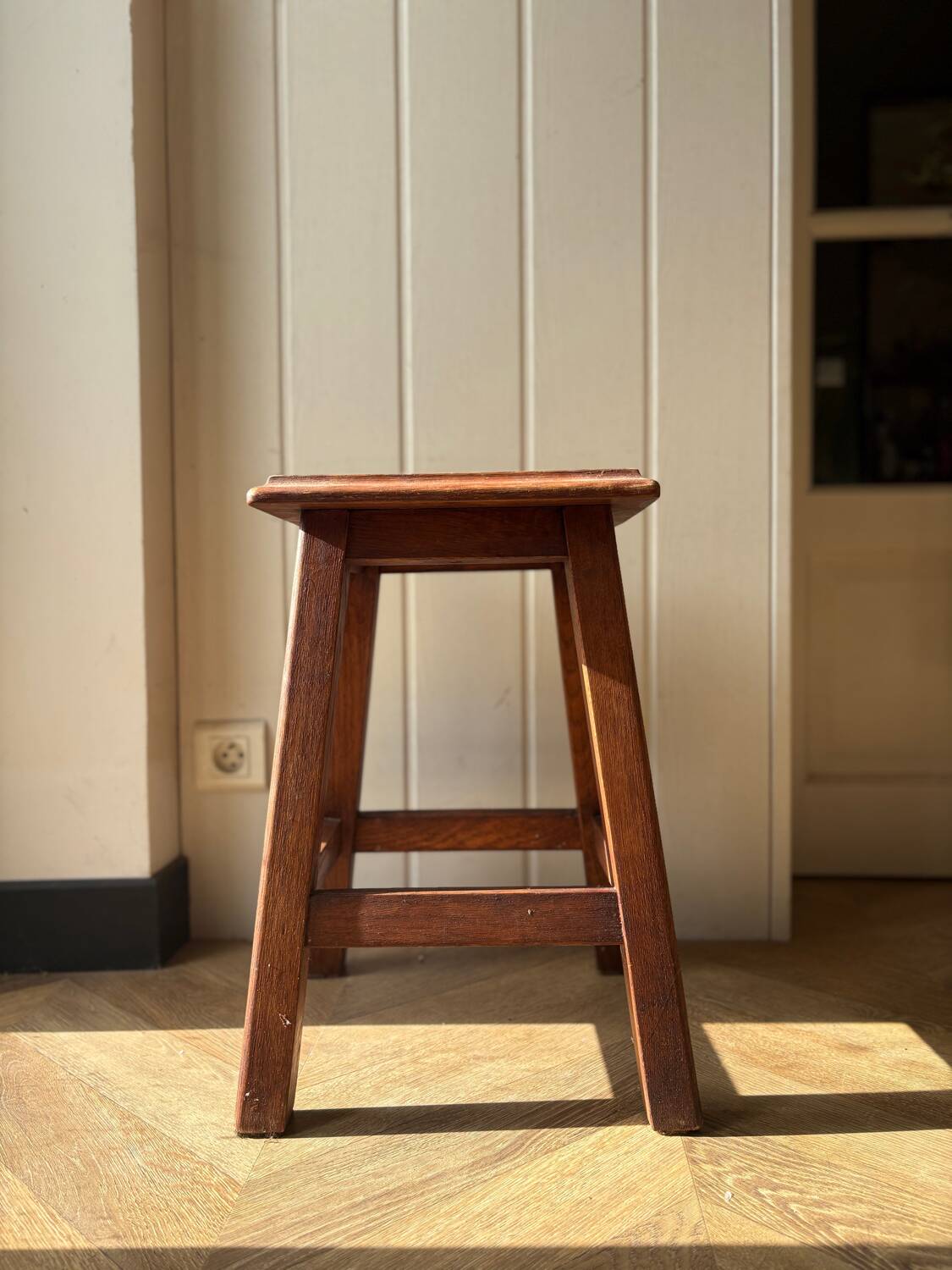 vintage solid wood stool