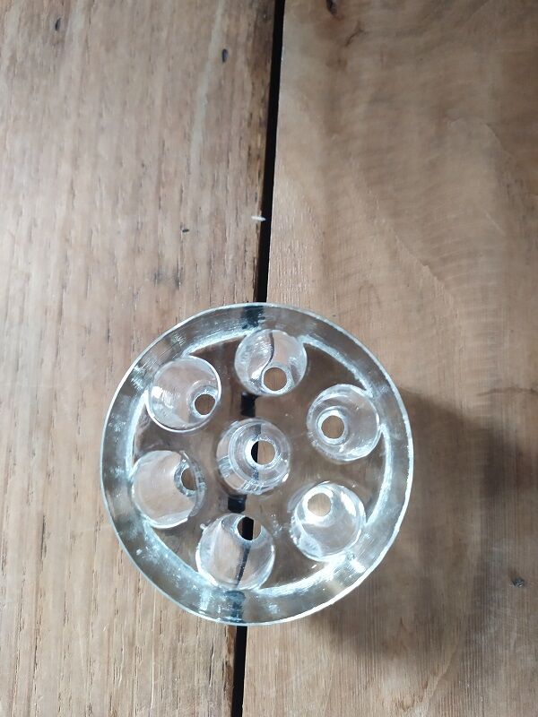 Door flowers molded glass 7 holes old vintage