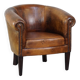 Sturdy, stately and subtle vintage sheepskin club chair