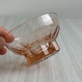 10 translucent pink bowls, small colored glass ramekin