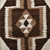 3x9 Brown Cream Turkish Kilim Runner Rug