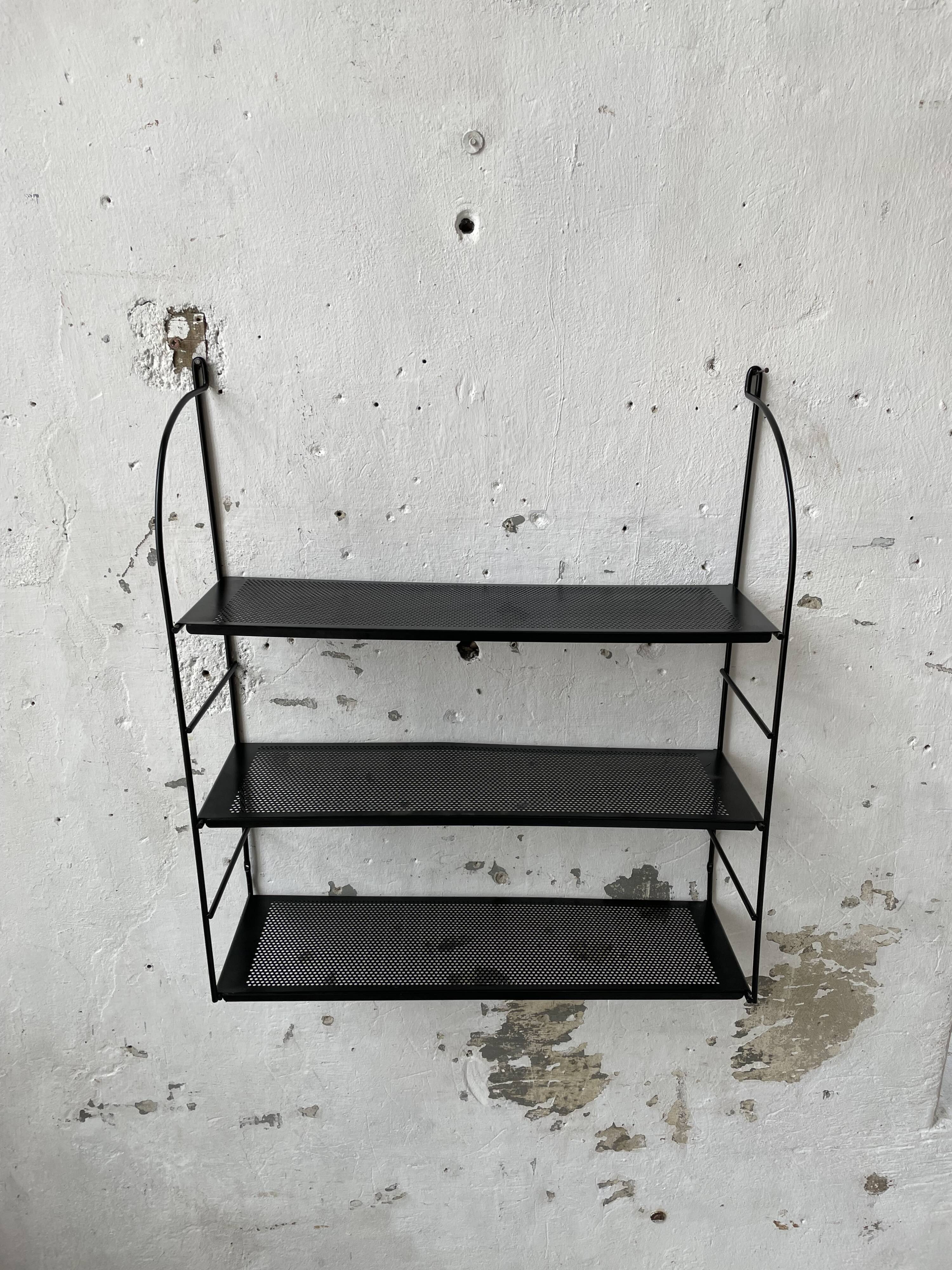 Black metal string shelf