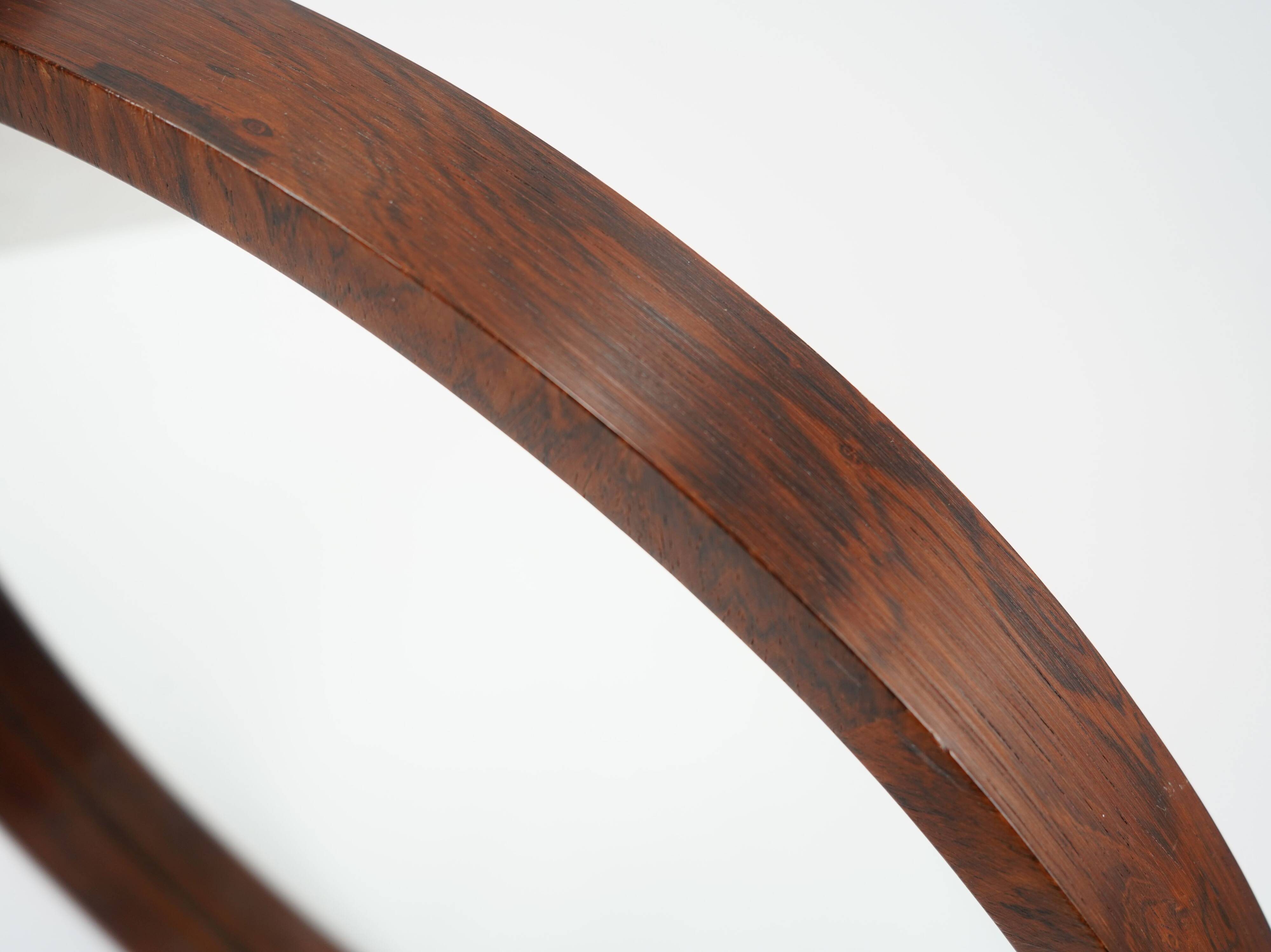 Large danish modern wall mirror with rosewood frame 1960s