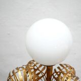 Vintage palm lamp in gilded metal