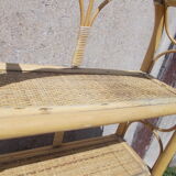 Wall or standing rattan shelf