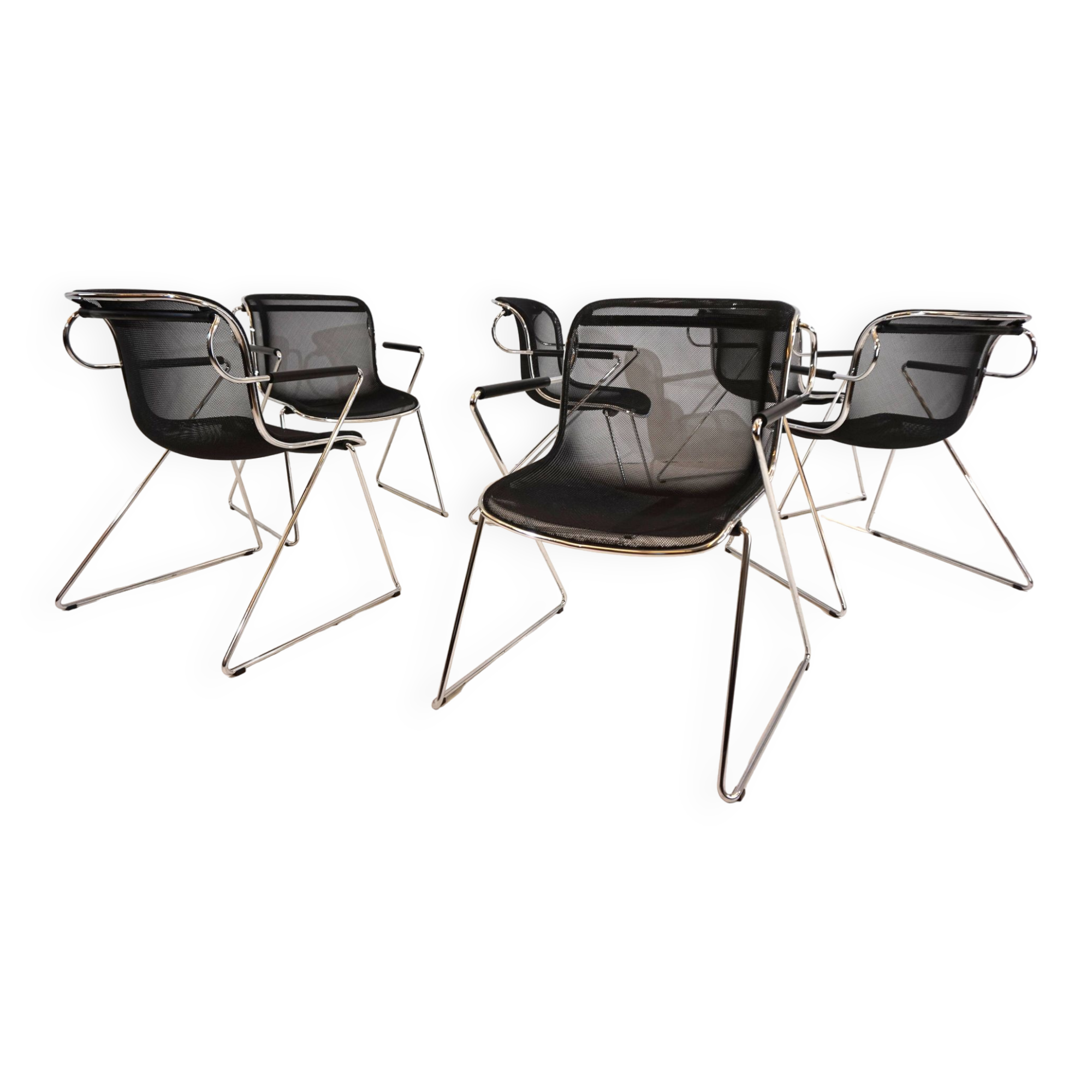 Set of 6 Castelli Penelope dining/conference chairs by Charles Pollock
