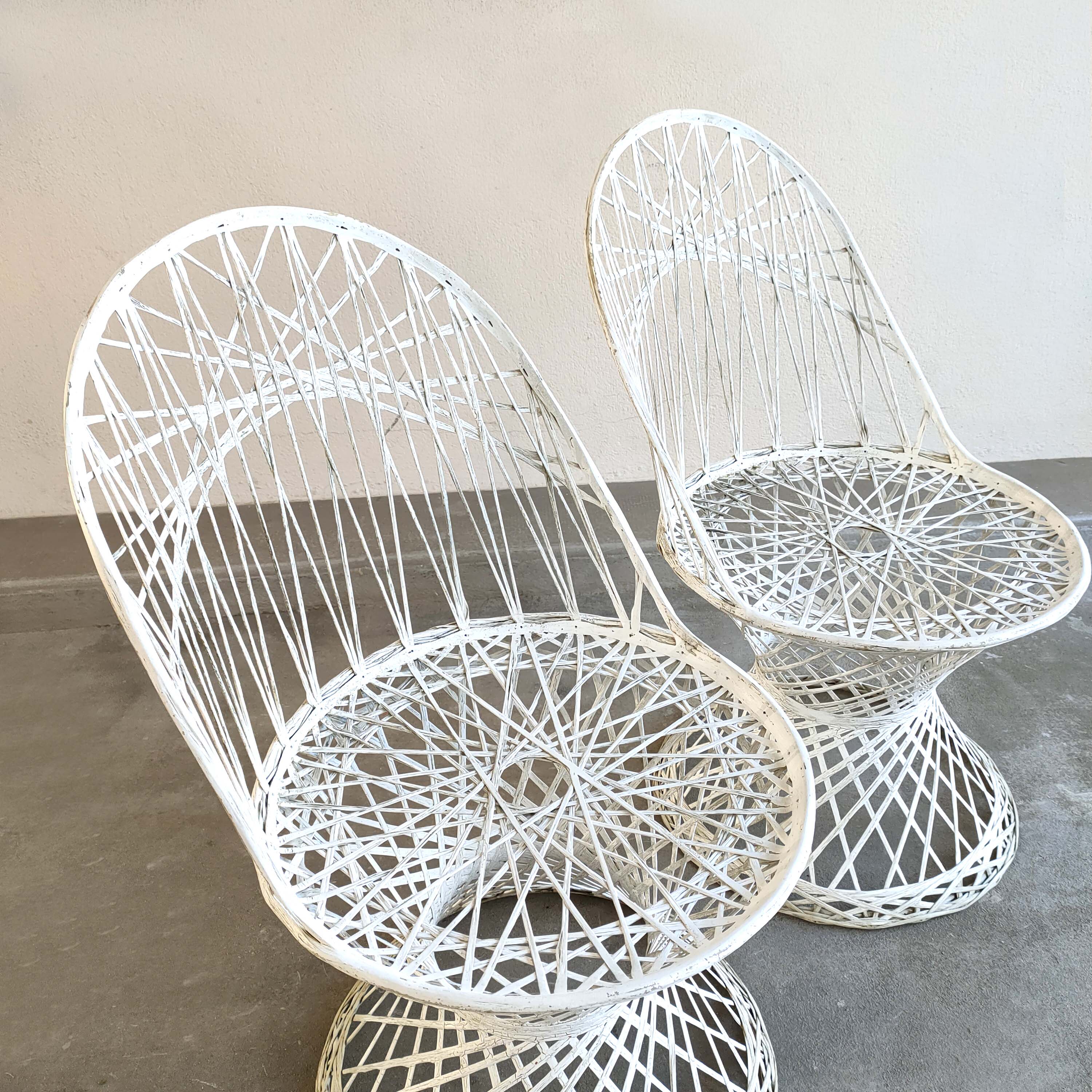 Quatre chaises peacock fibre de verre