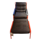 Fauteuil et pouf Maggiolina –Design Marco Zanuso – Cuir & Structure orange